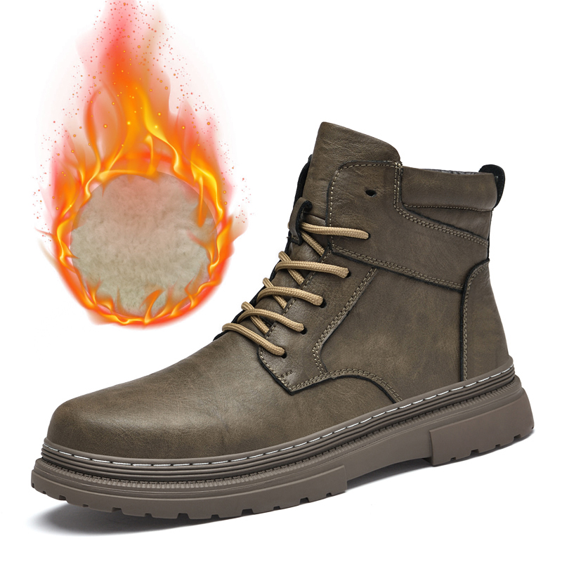 Waterproof Winter Boot - Sıcak Kış Erkek Deri Ayakkabı Kauçuk