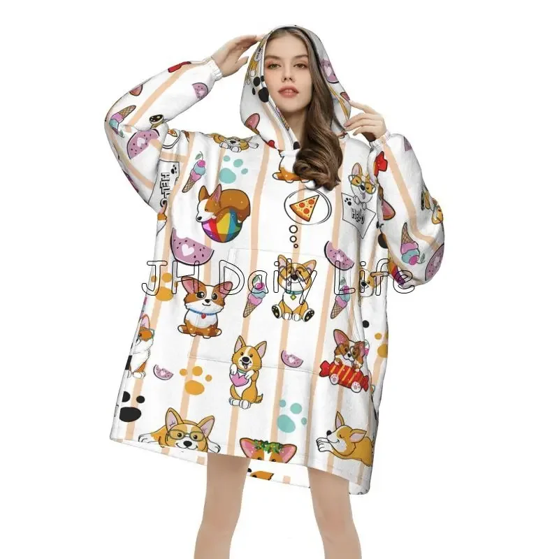 Sevimli Corgi Köpek Giyilebili - Sherpa Hoodie Fleece incelemesi ve fiyatı
