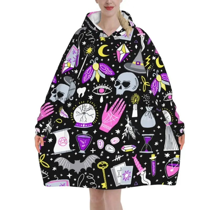 Sihirli Witchy Goth Büyük Boy  - Sherpa Hoodie Fleece incelemesi ve fiyatı